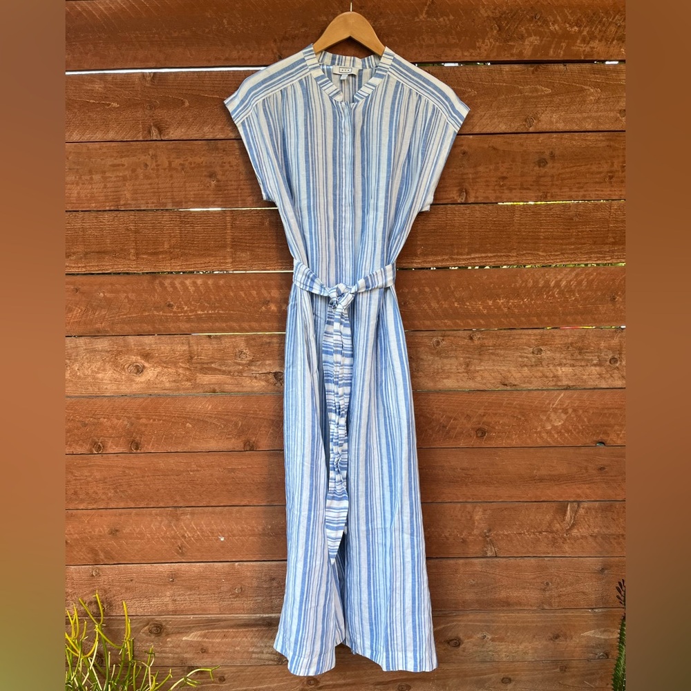 AYR Striped Linen Button Down Dress